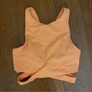 Athleta Conscious Cut Out Crop Sport Bra Top - Peach Orange